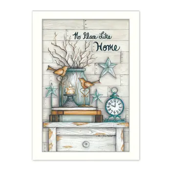 No Place Like Home 6 White Framed Print Wall Art