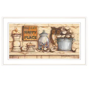My Happy Place 1 White Framed Print Wall Art