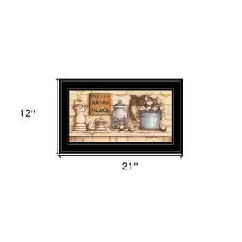 My Happy Place 2 Black Framed Print Wall Art