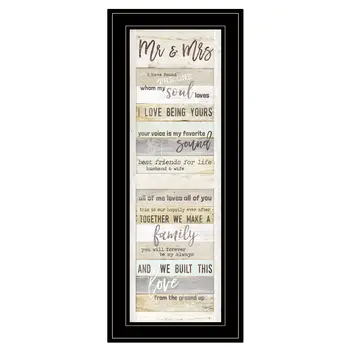 Mr and Mrs 1 Black Framed Print Wall Art