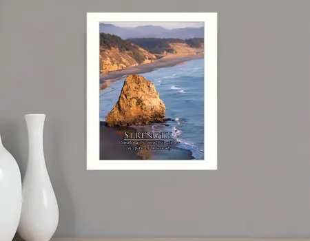 Strength 5 White Framed Print Wall Art