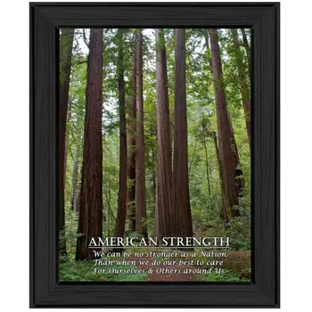 American Strength 3 Black Framed Print Wall Art