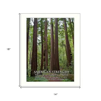 American Strength 4 White Framed Print Wall Art