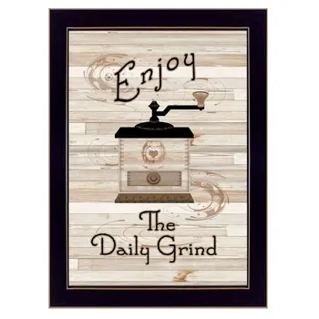 The Daily Grind 3 Black Framed Print Kitchen Wall Art