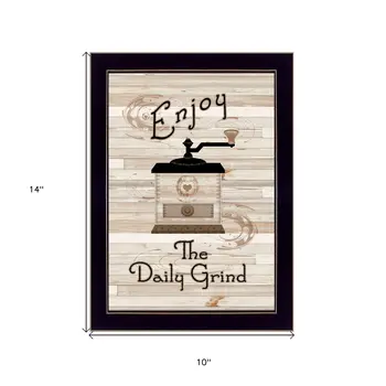 The Daily Grind 3 Black Framed Print Kitchen Wall Art