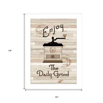 The Daily Grind 4 White Framed Print Kitchen Wall Art