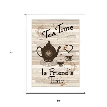 Tea Time 4 White Framed Print Kitchen Wall Art