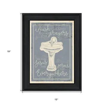 Wash Your Hands 7 Black Framed Print Bathroom Wall Art