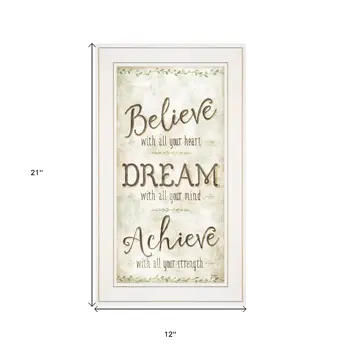 Believe 2 White Framed Print Wall Art