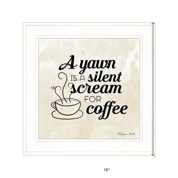 A Silent Scream for Coffee 1 White Framed Print Wall Art
