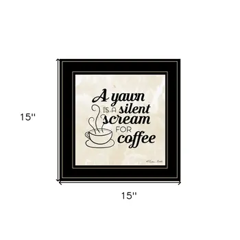 A Silent Scream for Coffee 2 Black Framed Print Wall Art