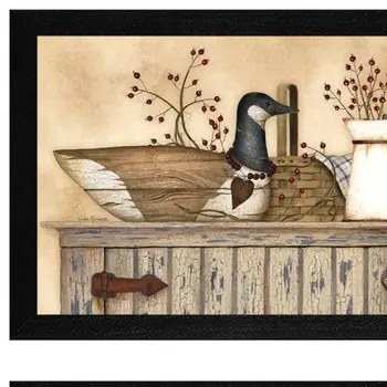 Set Of Two Rustic Still Life Black Framed Print Wall Art