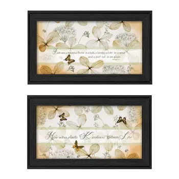 Set Of Two Plant Kindness Black Framed Print Wall Art