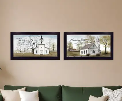 Set Of Two Amazing Grace 1 Black Framed Print Wall Art