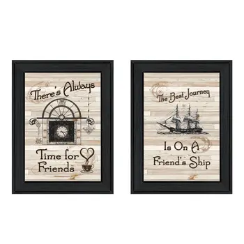 Set Of Two Friendship Journey 1 Black Framed Print Kitchen Wall Art