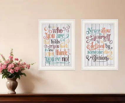Set Of Two Who You Think 1 White Framed Print Wall Art