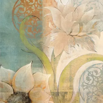 Set Of Two Meandering Flowers I and II 1 White Framed Print Wall Art