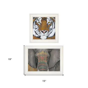 Set Of Two Wildlife II 1 White Framed Print Wall Art