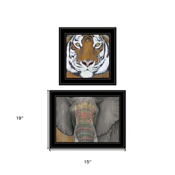 Set Of Two Wildlife II 2 Black Framed Print Wall Art
