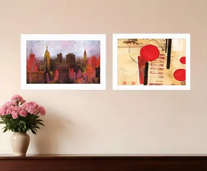 Set Of Two NYC Harmony 1 White Framed Print Wall Art