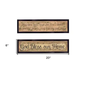 Set Of Two Blessed Home Black Framed Print Wall Art