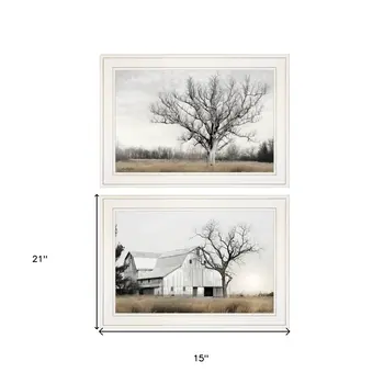 Set Of Two Ohio Fields I 1 White Framed Print Wall Art