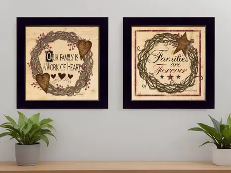 Set Of Two Family Wisdom II Black Framed Print Wall Art