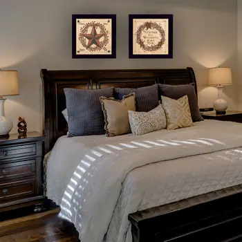 Set Of Two Together is a wonderful Place Black Framed Print Wall Art