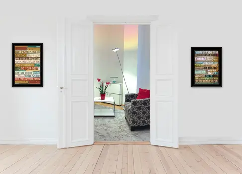 Set Of Two Today Is 2 Black Framed Print Wall Art