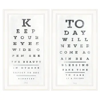 Set Of Two Eye Charts 3 White Framed Print Wall Art