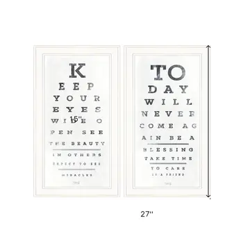 Set Of Two Eye Charts 3 White Framed Print Wall Art