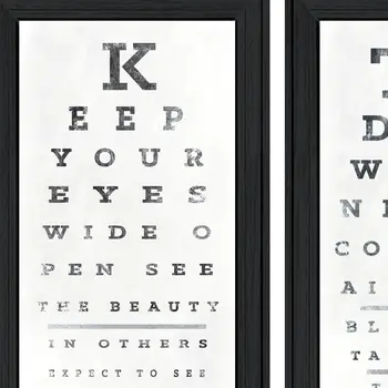 Set Of Two Eye Charts 4 Black Framed Print Wall Art