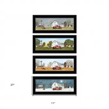 Set Of Four Billy Jacobs Four Seasons Collection V Black Frame 2 Black Framed Print Wall Art