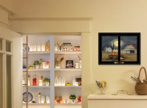 Spooky Harvest Moon 7 Black Framed Print Kitchen Wall Art