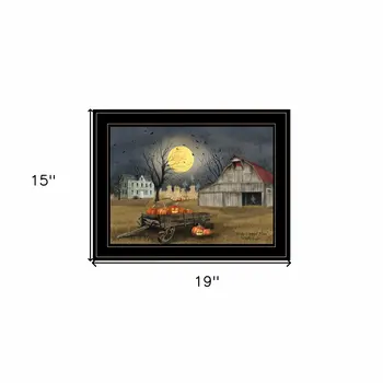 Spooky Harvest Moon 4 Black Framed Print Kitchen Wall Art