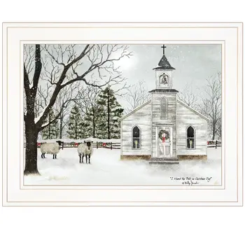 I Heard the Bells on Christmas 1 White Framed Print Wall Art