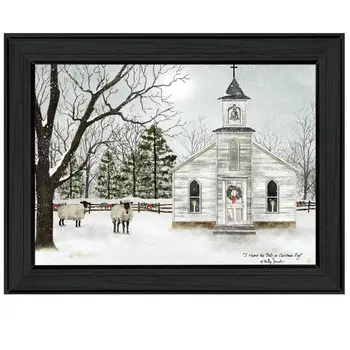 I Heard the Bells on Christmas 2 Black Framed Print Wall Art