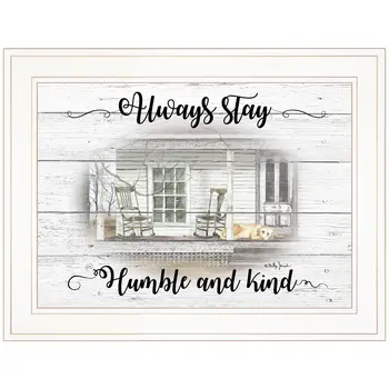 Humble and Kind 1 White Framed Print Wall Art