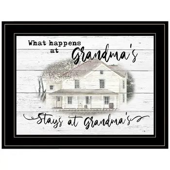 Stays At Grandmas Black Framed Print Wall Art