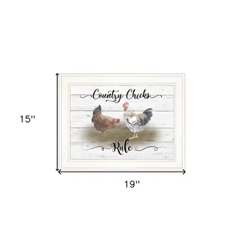 Country Chicks Rule 2 White Framed Print Wall Art