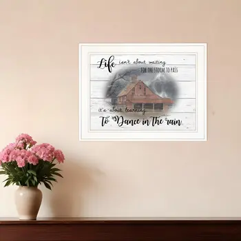 Storm Dance White Framed Print Wall Art