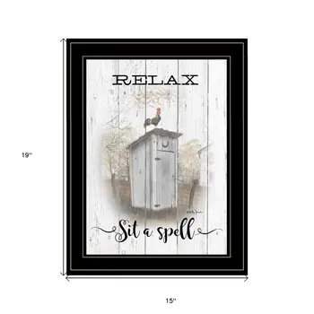 Relax Sit a Spell 2 Black Framed Print Wall Art