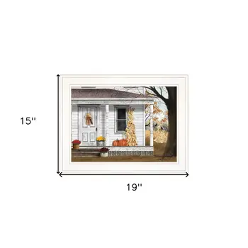 Autumn Greetings 1 White Framed Print Wall Art