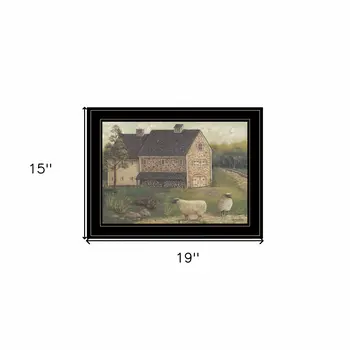 Stone Barn 3 Black Framed Print Wall Art