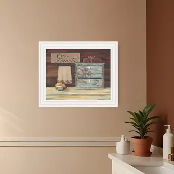 Clean Towels 2 White Framed Print Bathroom Wall Art