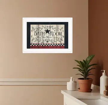 Bathroom 2 White Framed Print Bathroom Wall Art