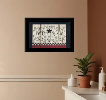 Bathroom 3 Black Framed Print Bathroom Wall Art