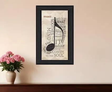 Music 7 Black Framed Print Wall Art