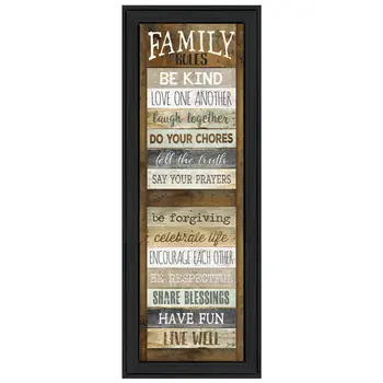 Family Rules Shutter 3 Black Framed Print Wall Art
