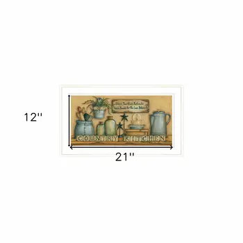 Country Kitchen 5 White Framed Print Kitchen Wall Art